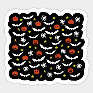 Halloween bats, pumpkin, spider and stars design Sticker